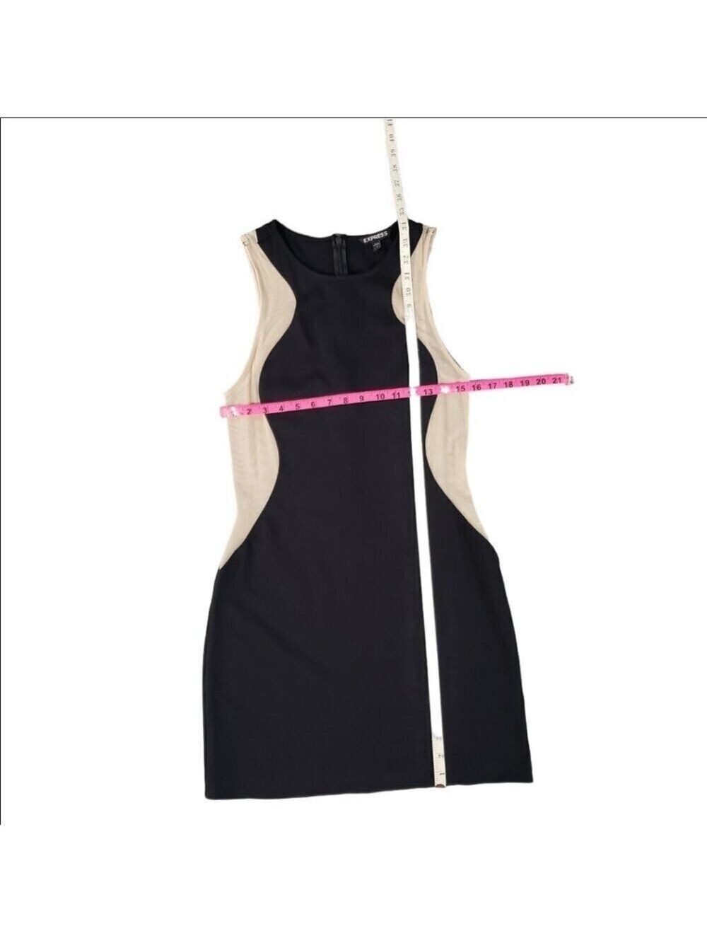 Women’s Express Black Beige Sheath Dress Size 12 - Picture 8 of 9
